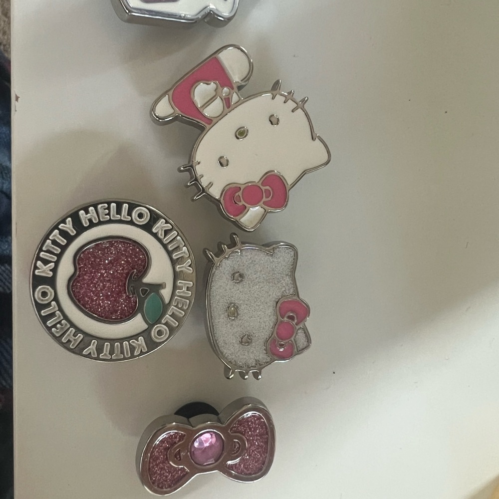 Hello Kitty Pink and Silver Croc Charms